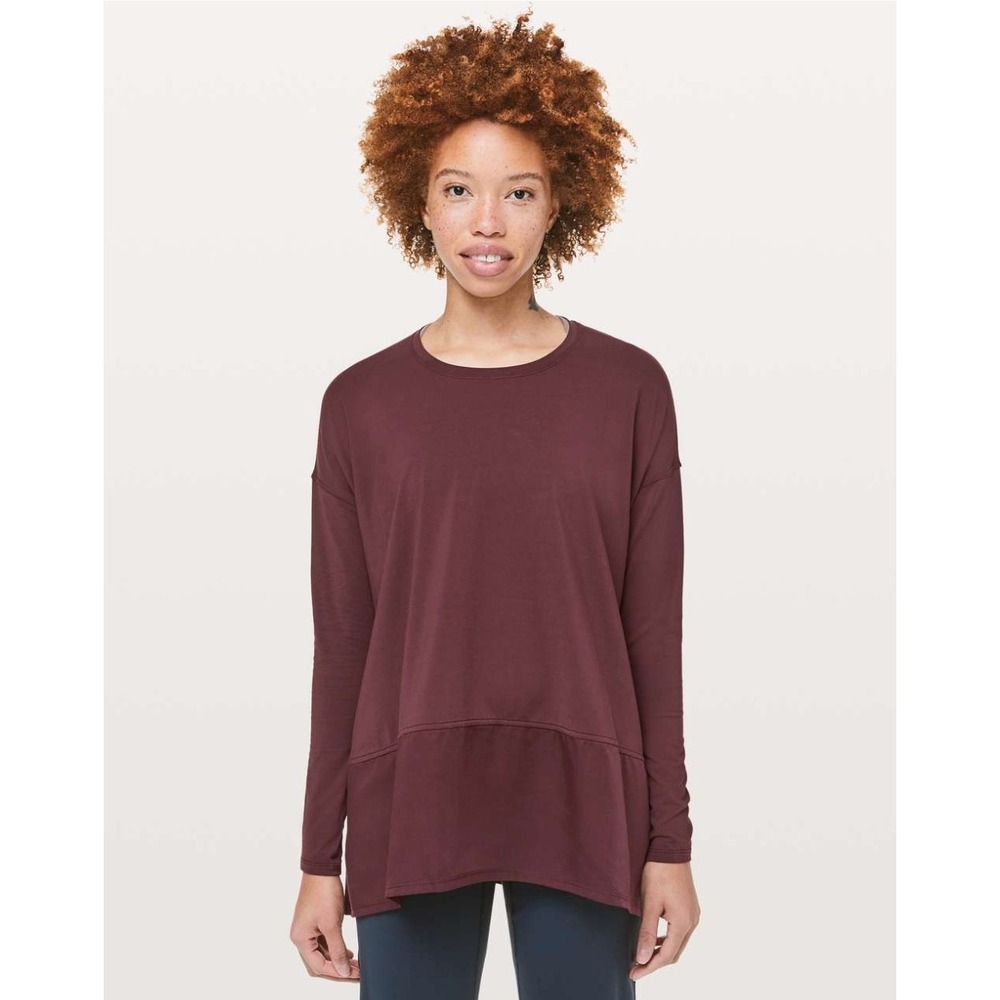 Lululemon | Ease of Mind Long Sleeve Bordeaux Drama Tencel | Sz 6